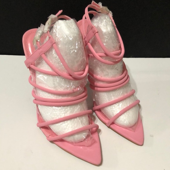NIB! Cape Robbin pink strappy pointed toe stiletto - Picture 2 of 5
